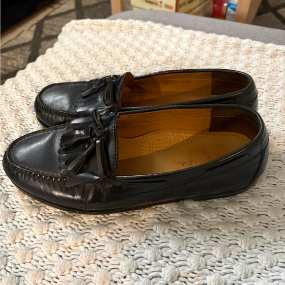 Cole Haan Men's Dress Shoes Loafers Black Leather Kiltie Tassel Size 10